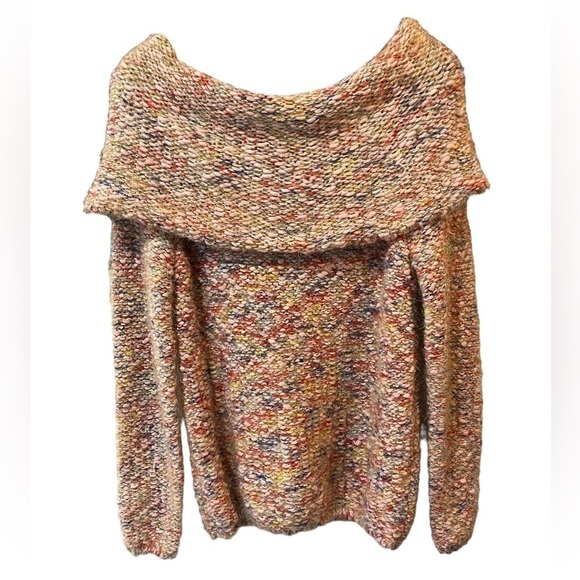 Justin Laurent Paris Sweater Women’s Size S Knitted Fold Over Off shoulder - Picture 3 of 8